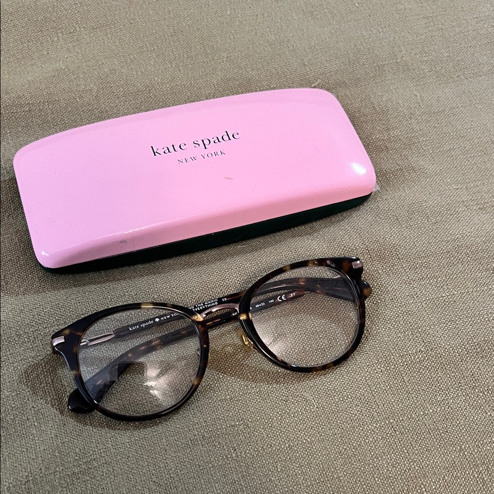 Kate Spade Katie Tortoise Glasses with Pink Case